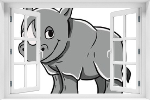 Fototapeta Naklejka Na Ścianę Okno 3D - cartoon rhino cartoon
