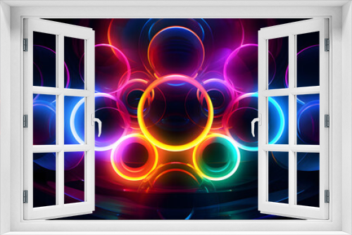 Abstract colorful background with circles and lines. Vector illustration for your design
