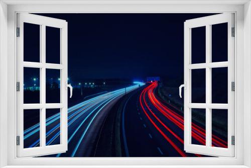 Fototapeta Naklejka Na Ścianę Okno 3D - Langzeitbelichtung - Autobahn - Strasse - Traffic - Travel - Background - Line - Ecology - Highway - Long Exposure - Motorway - Night Traffic - Light Trails - High quality photo	