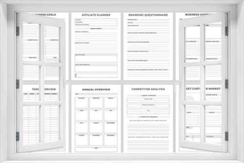 Minimalist planner pages templates. Business Goals,Affiliate Planner,Branding Questionnaire,Business Overview,Term Overview,Annual Overview,Competitor Analysis,Target Customer Printable Planner Page .