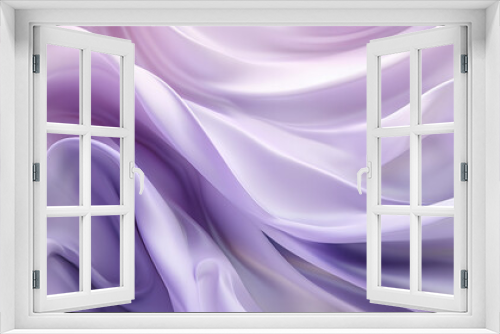 Beautiful silk flowing swirl of pastel gentle calming lilac and light purple cloth background. Mock up template for product presentation. 