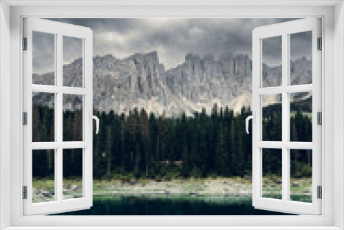 Fototapeta Naklejka Na Ścianę Okno 3D - Lago di Carezza, Dolomites, Italy