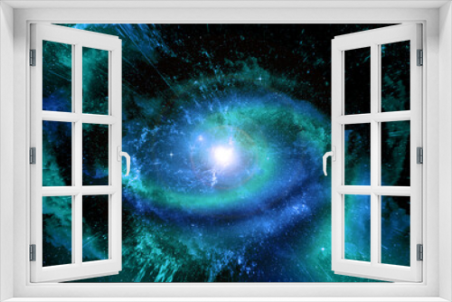 Fototapeta Naklejka Na Ścianę Okno 3D - Stars of a planet and galaxy in a free space Elements of this image furnished by NASA. 3D rendering