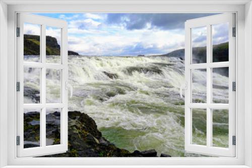 Fototapeta Naklejka Na Ścianę Okno 3D - situated at  famous Golden Circle tour route, Gullfoss is one of Iceland's most popular tourist attractions