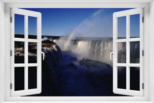 Fototapeta Naklejka Na Ścianę Okno 3D - The Iguazu Falls are the largest waterfall system in the world. Stretching almost 3km along the border of Argentina and Brazil.