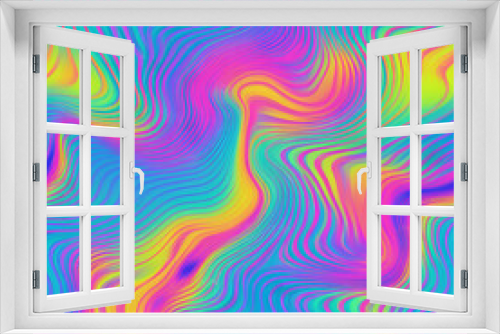 psychedelic patten rainbow ridged topological map