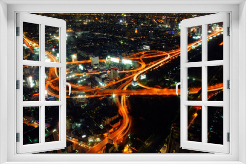 Fototapeta Naklejka Na Ścianę Okno 3D - Bangkok Expressway and Highway top view, Thailand