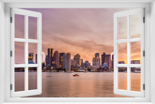 Fototapeta Naklejka Na Ścianę Okno 3D - Boston downtown skyline panorama