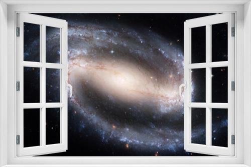 Fototapeta Naklejka Na Ścianę Okno 3D - Milky way, space and spiral stars in universe on black background with light, pattern and solar system glow. Galaxy, infinity and planets in cosmos with nebula shine, dark sky and color in aerospace.