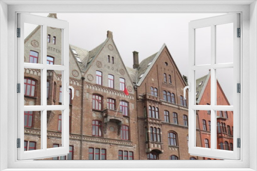 Fototapeta Naklejka Na Ścianę Okno 3D - alte Handelshäuser in Bergen/Norwegen, Bryggen