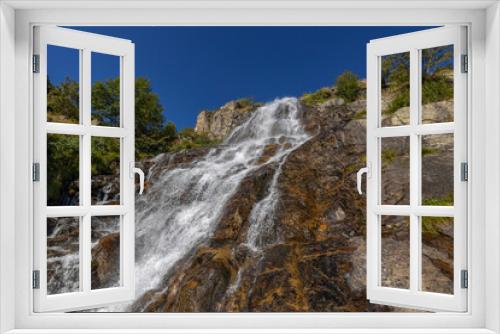 Fototapeta Naklejka Na Ścianę Okno 3D - View of Pisciai waterfall in the municipality of Vinadio, province of Cuneo, Piedmont, Italy.