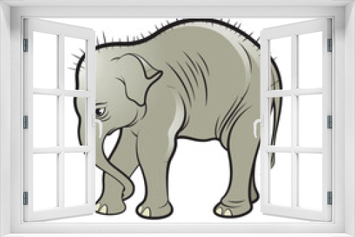 Fototapeta Naklejka Na Ścianę Okno 3D - elephant isolated on white