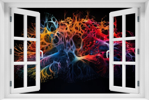 Abstract science in multi colored backgrounds of nature motion fractals generated by AI