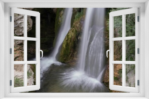 Fototapeta Naklejka Na Ścianę Okno 3D - Strong waterfall in the Alto Tajo mountain range