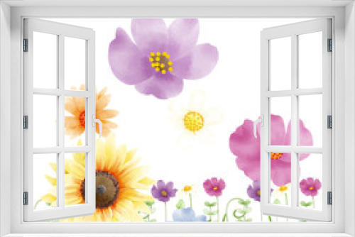 Fototapeta Naklejka Na Ścianę Okno 3D - spring flowers frame