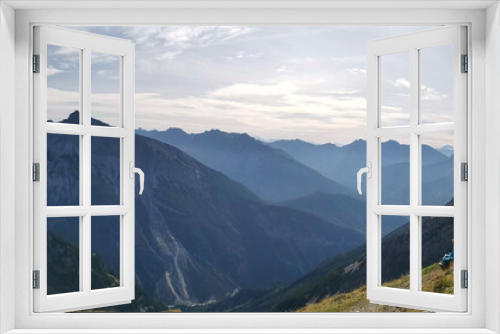 Fototapeta Naklejka Na Ścianę Okno 3D - Beautiful panorama with Alps. European mountain range. German side not far from Mittenwald.