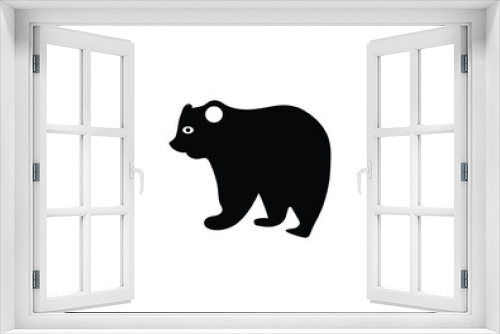 Fototapeta Naklejka Na Ścianę Okno 3D - Stylish minimal style Asiatic Black Bear icon illustration design