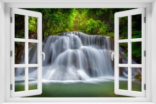 Fototapeta Naklejka Na Ścianę Okno 3D - Level three of Huai Mae Kamin Waterfall
