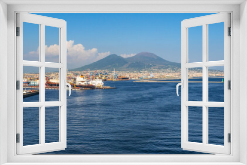 Port of Naples, Italy. Panoramic view.