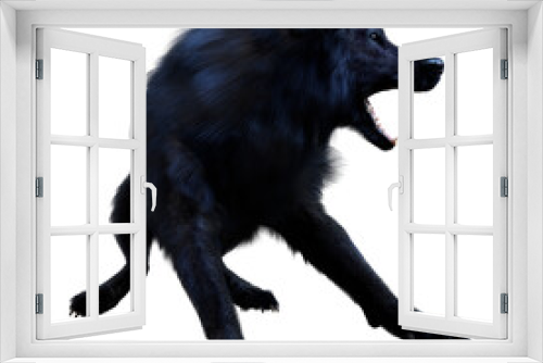 Fototapeta Naklejka Na Ścianę Okno 3D - 3D Rendering Black Wolf on White