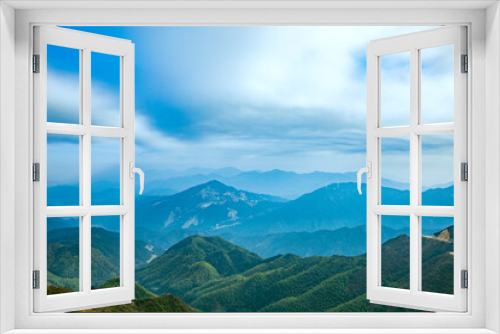 Fototapeta Naklejka Na Ścianę Okno 3D - Zhufengding, Ganzhou City, Jiangxi Province - wind turbines on high mountains