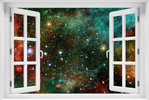 Fototapeta Naklejka Na Ścianę Okno 3D - beautiful galaxy in outer space. Nebula night starry sky in rainbow colors. Multicolor outer space. Elements of this image furnished by NASA.