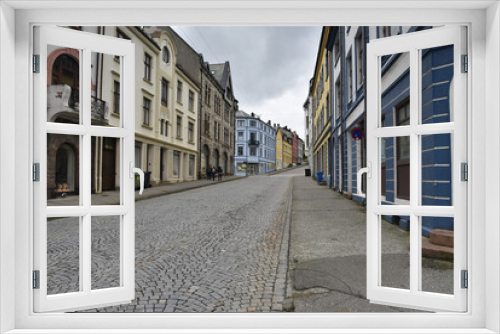 Fototapeta Naklejka Na Ścianę Okno 3D - Straße in Alesund 