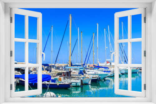 Fototapeta Naklejka Na Ścianę Okno 3D - Boats in a port in Kyrenia, Cyprus