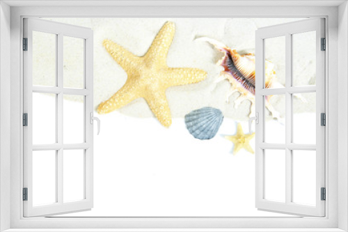 Fototapeta Naklejka Na Ścianę Okno 3D - shells on sand