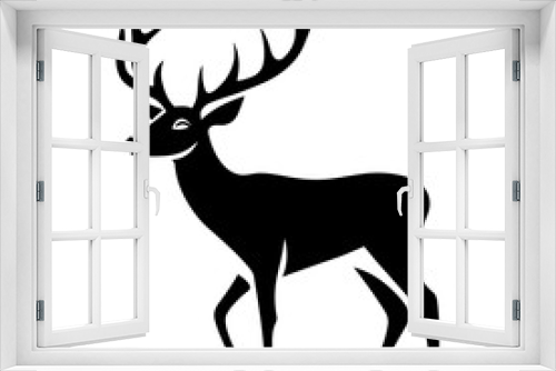 Fototapeta Naklejka Na Ścianę Okno 3D - Modern Silhouette Illustration Vector of Deer  