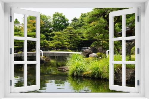 Fototapeta Naklejka Na Ścianę Okno 3D - 好古園　新緑の大池
