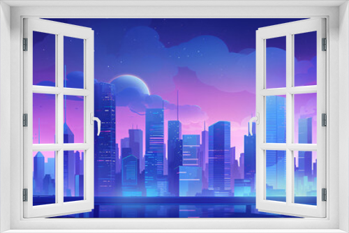 Concept illustration of futuristic cityscape with skyscrapers