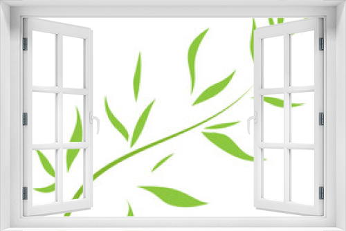 Fototapeta Naklejka Na Ścianę Okno 3D - green bamboo leaves