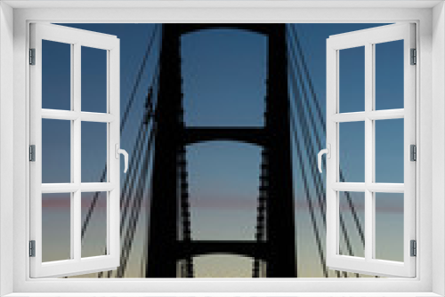 Fototapeta Naklejka Na Ścianę Okno 3D - Suspension Bridge Towers