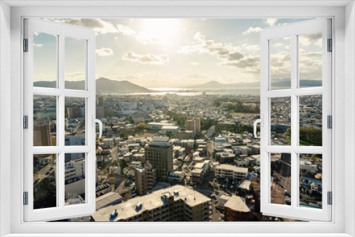Fototapeta Naklejka Na Ścianę Okno 3D - 五稜郭タワーからの景色　函館市街　街並み