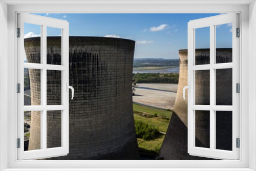Fototapeta Naklejka Na Ścianę Okno 3D - Fiddlers Ferry Power Station a decommissioned coal fired power station located in Warrington, Cheshire, England
