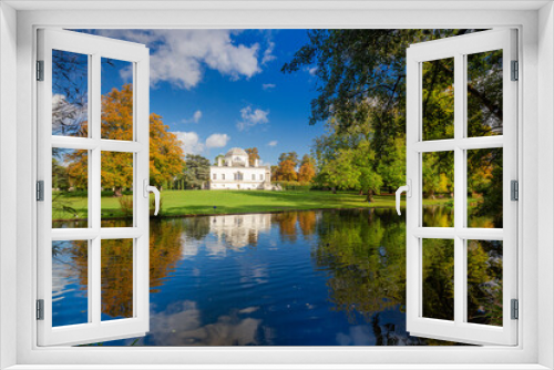 Fototapeta Naklejka Na Ścianę Okno 3D - Chiswick House and gardens lake with swans - Chiswick, West London