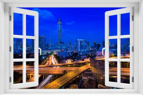 Fototapeta Naklejka Na Ścianę Okno 3D - Bangkok city night view
