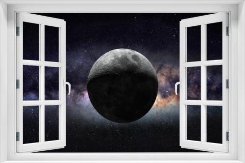 Fototapeta Naklejka Na Ścianę Okno 3D - Moon and galaxy