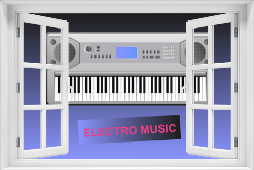 Electro music - electric piano and text