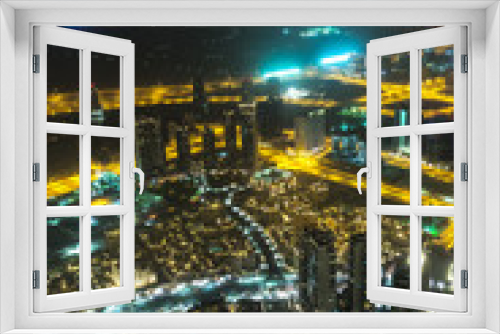 Fototapeta Naklejka Na Ścianę Okno 3D - Address Hotel at night in the downtown Dubai area overlooks the