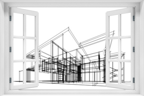 Fototapeta Naklejka Na Ścianę Okno 3D - sketch of house