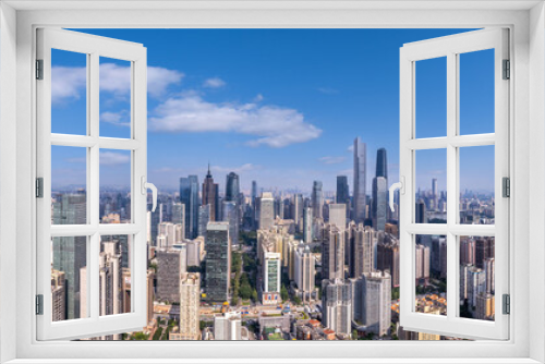 Fototapeta Naklejka Na Ścianę Okno 3D - Aerial photography of the skyline of modern architectural landscapes in Guangzhou, China