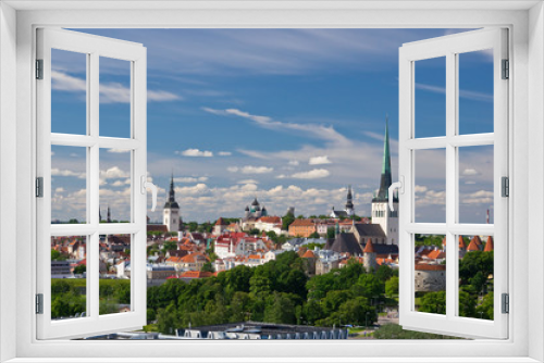 Aerial view of old city of Tallinn