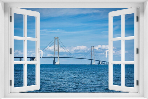 Fototapeta Naklejka Na Ścianę Okno 3D - Great belt bridge in Denmark view from a boat