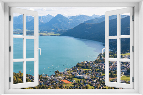 Fototapeta Naklejka Na Ścianę Okno 3D - Blick vom Plombergstein auf Sankt Gilgen