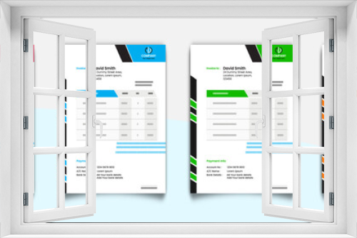 Modern invoice template design with mocup