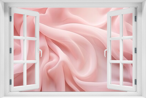 Romantic Backdrop: Pink Chiffon Fabric with Soft Wavy Folds creates an Enchanting Atmosphere