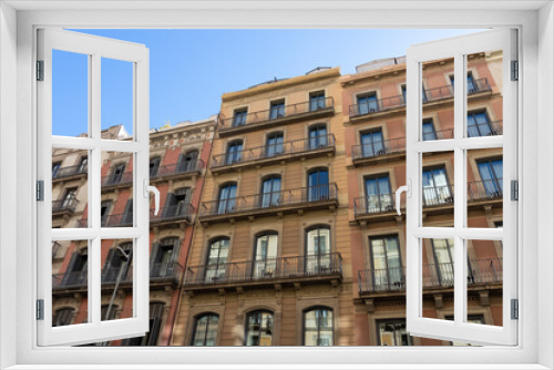 Fototapeta Naklejka Na Ścianę Okno 3D - Facade of old apartment buildings in el Eixample, Barcelona, Catalonia, Spain, Europe