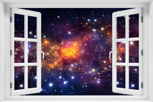 galaxy background with nebula, stardust and bright shining stars Chaotic space background planets, stars and galaxies in outer space showing the beauty of space exploration .AI Generative 